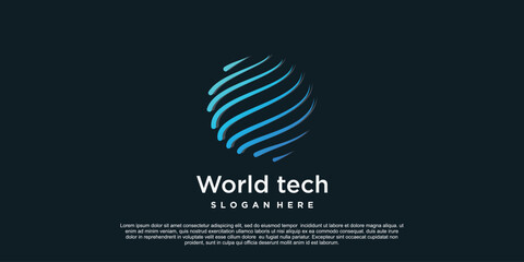 World tech logo design simple concept Premium Vector Part 1