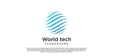 World tech logo design simple concept Premium Vector Part 2