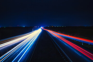 Langzeitbelichtung - Autobahn - Strasse - Traffic - Travel - Background - Line - Ecology - Highway - Night Traffic - Light Trails - High quality photo