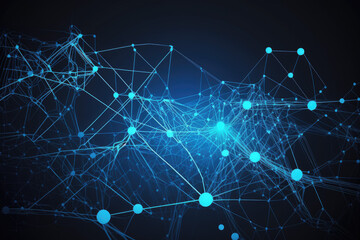 abstract technology wallpaper. contacts points and nodes. Generative AI