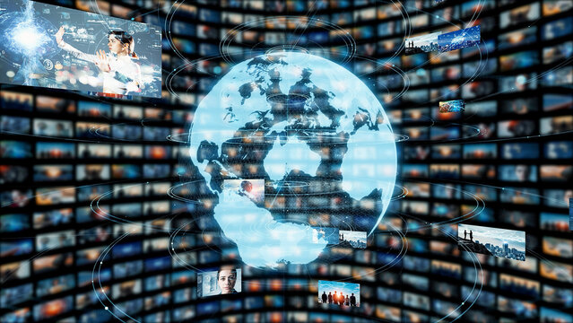 Global communication network concept. Image analysis. Digital transformation. AI (Artificial Intelligence).