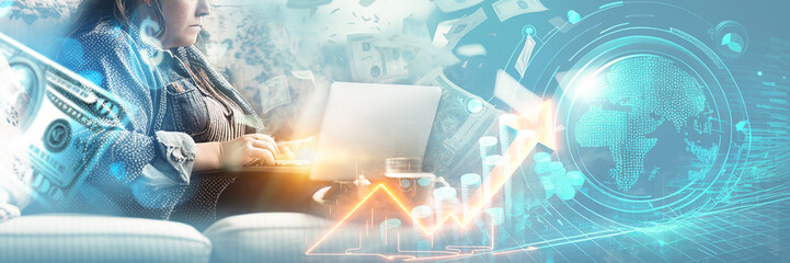 Fototapeta premium E-commerce und Geldanlage, Generative AI