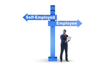 Concept of choosing self-employed versus employment