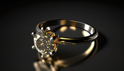 gold diamond ring generative AI