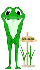 Cute Cartoon Frog Standing Up