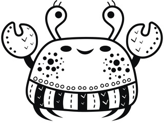 Fototapeta premium Cute crab, kids funny illustration