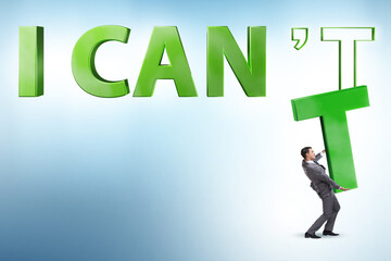 Fototapeta premium Determination concept with businessman and letters