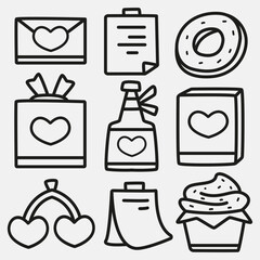 Valentine doodle cartoon illustration design