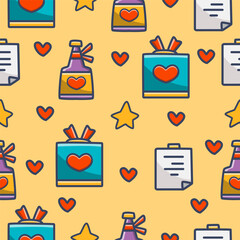 Gift doodle cartoon pattern design vector illustration