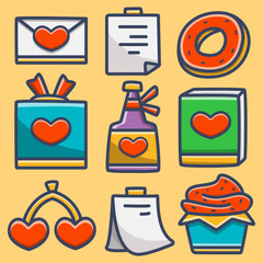 Valentine doodle cartoon illustration design