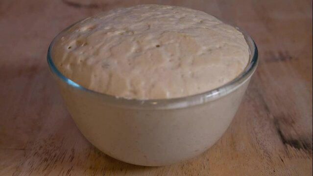 Time-lapse of yeast dough rising