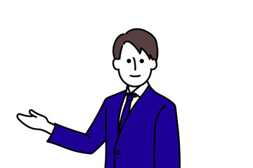 案内している男性