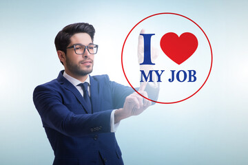 I love my job concept with businessman