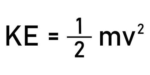 Kinetic energy formula in physics.