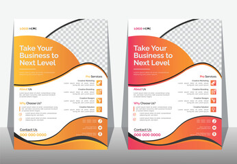 Corporate business flyer template, Modern digital marketing agency flyer template, Creative business flyer or poster design template, Brochure flyer business template for layout.