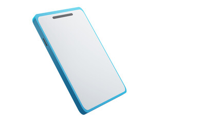 PNG 3d Smartphone with blue ocean chasing and blank white screen