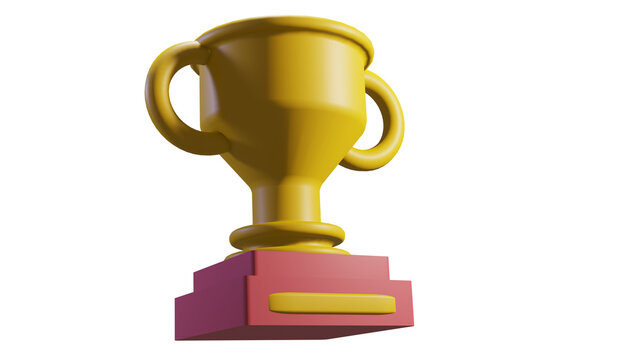 PNG 3D Rendering yellow tropy with red colow bellow it