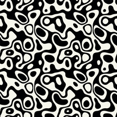 Vector seamless pattern. Abstract spotty texture. Natural monochrome design. Creative background with blots. Decorative organic swatch.