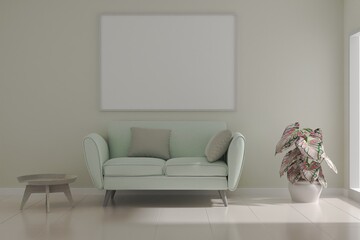 Photo frame mock up 3d rendering