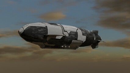 3D illustration of a Zeppelin aviation ship. © Adis