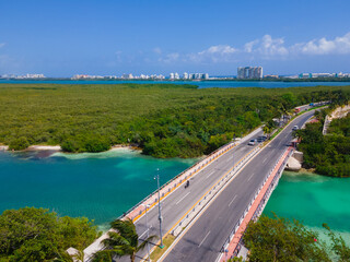 aerial view from Punta Nizuc, Cancun Hotel Zone, Mexico