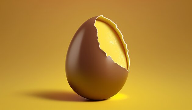 Realistic Chocolate Egg. AI Generative.