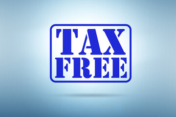 Tax free shopping concept stamp