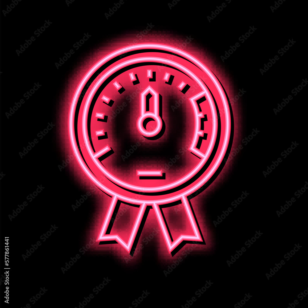 Poster project execution on time color icon vector illustration