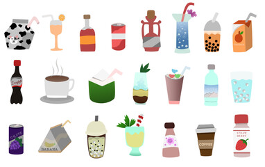 This vector is a vector consisting of various drinks. drinking in everyday life
