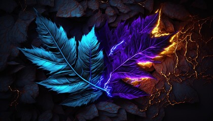 Obraz premium abstract 3d background, wallpaper, neon texture, purple and blue tint