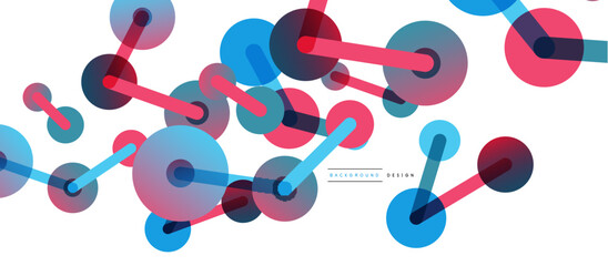 Abstract background. Round dots connected by lines. Trendy techno business template for wallpaper, banner, background or landing