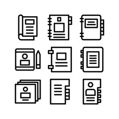 address book icon or logo isolated sign symbol vector illustration - high quality black style vector icons
