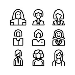business woman icon or logo isolated sign symbol vector illustration - high quality black style vector icons
