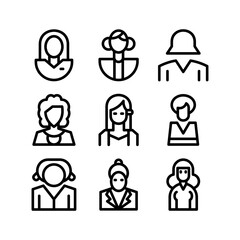 business woman icon or logo isolated sign symbol vector illustration - high quality black style vector icons
