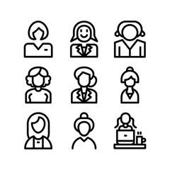 business woman icon or logo isolated sign symbol vector illustration - high quality black style vector icons
