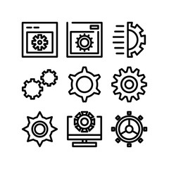 cogs icon or logo isolated sign symbol vector illustration - high quality black style vector icons
