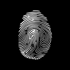 Fingerprint | Black and White Vector illustration