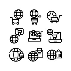 global market icon or logo isolated sign symbol vector illustration - high quality black style vector icons
