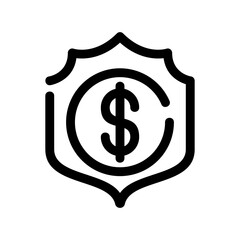 money protection icon or logo isolated sign symbol vector illustration - high quality black style vector icons
