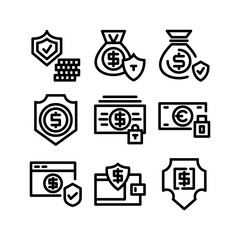 money protection icon or logo isolated sign symbol vector illustration - high quality black style vector icons
