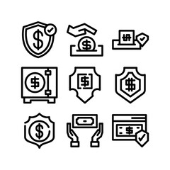 money protection icon or logo isolated sign symbol vector illustration - high quality black style vector icons
