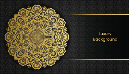 Mandala style decorative ornamental background. Beautiful floral mandala greeting card. Arabesque style decorative golden mandala.  decoration. India, Indian, Arabic, Damask, Asian, Turkish, Dubai,