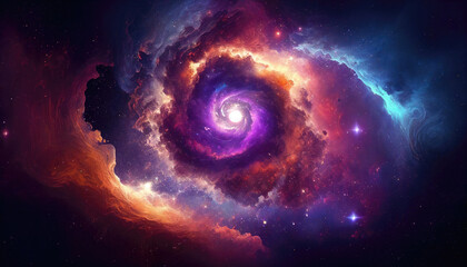 Fototapeta na wymiar Spiral Galaxy Nebula Space Background Generative AI