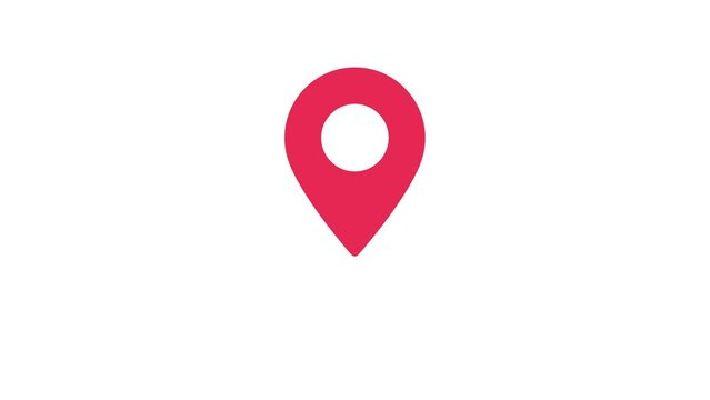 Location Pin. The red pin moves up and down. to pinpoint a location on the map.