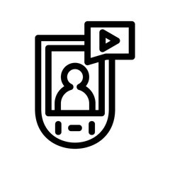 video chat icon or logo isolated sign symbol vector illustration - high quality black style vector icons
