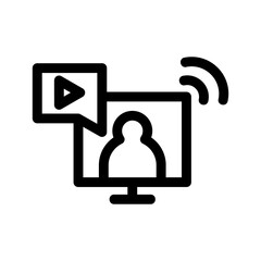 video chat icon or logo isolated sign symbol vector illustration - high quality black style vector icons
