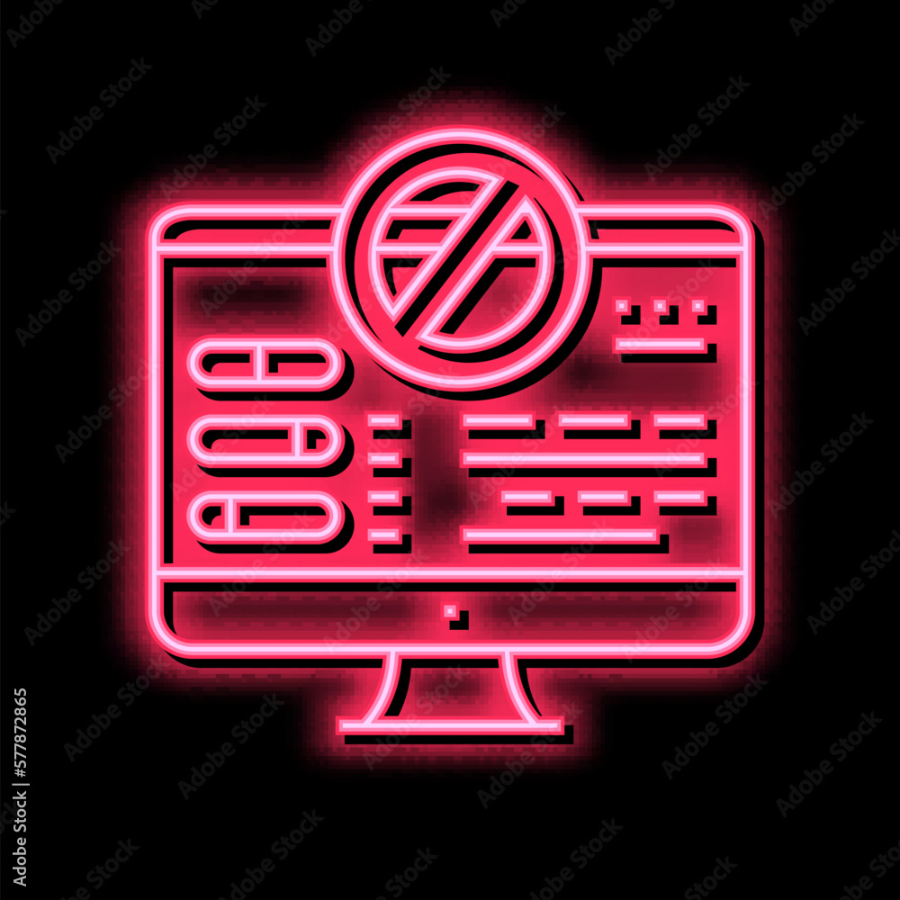 Poster fixing computer errors neon glow icon illustration