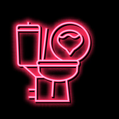 urine diabetes symptom neon glow icon illustration