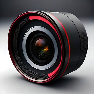 Simple camera lens with half red and half black design