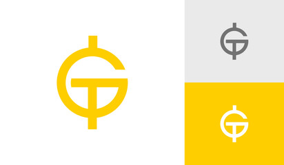 Letter GT or TG monogram logo design vector